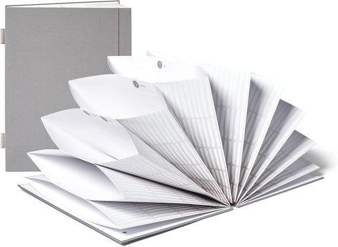 Savor Fan Folio, Luxe Accordion File Folder for Document Storage, Acid-Free with Labels