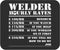 Funny Gag Sarcastic Mousepad, Welder Hourly Rate Gift for Welding Worker, Black Computer Mouse Pad