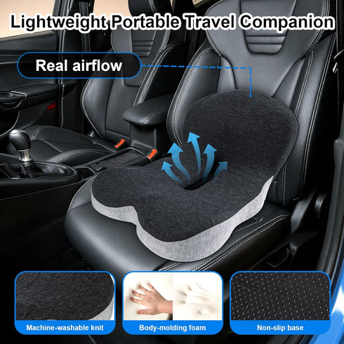 Rottipe Tailbone Memory Foam Office Chair Cushion, L-Shaped Integrated Seat Cushions, Chair Seat Cushion for Lower Back