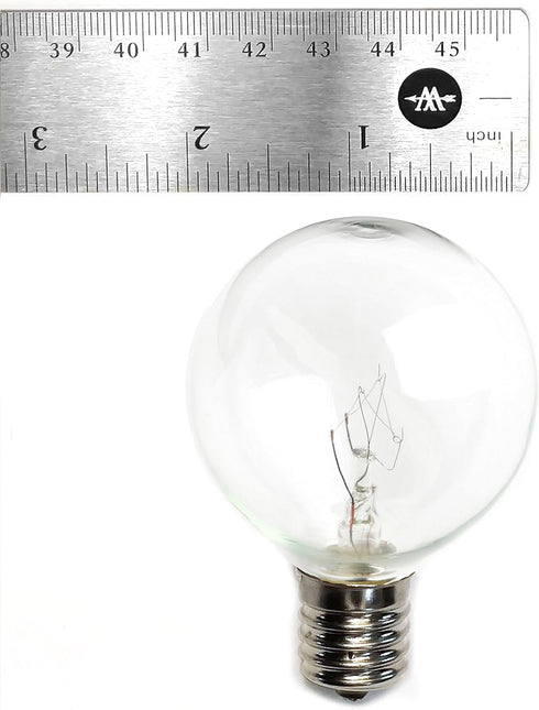 Hometown Evolution, Inc. G50 Clear C9 E17 7 Watt Replacement Light Bulbs, Box of 25