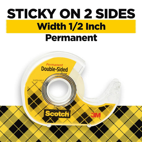 Scotch Photo Safe Double-Sided Tape, 1/2 Inch x 400 Inches, Pack of 4 Rolls with Dispensers