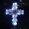 COOZZYHOUR 38Inch Solar Cross Garden Lights Outdoor Decorative - Solar Metal&Glass Cross White