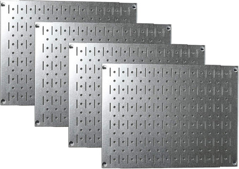 Pegboard Wall Organizer Tiles, Wall Control Modular Galvanized Steel Tiling Set, Four 12-Inch x 16-Inch Panels