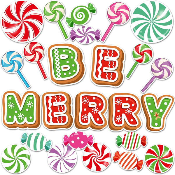 Peppermint Colorful Candies Cutouts, Sweet Peppermint Classroom Bulletin Board Decorations for Christmas Candy Land