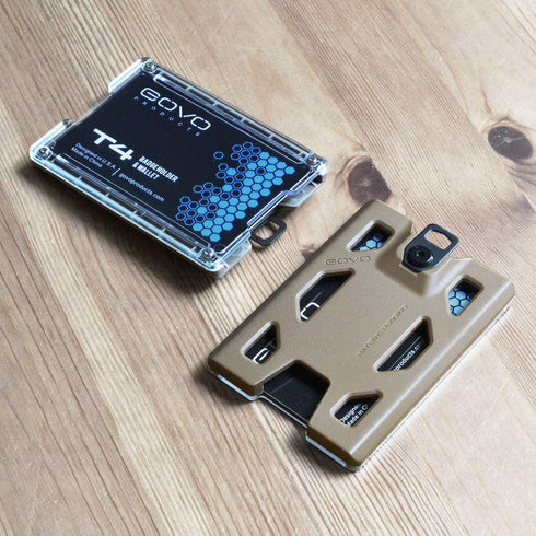 T4 Badge Holder No-Clip Version, Durable Polycarbonate ID Card Holder for 1 to 4 Cards