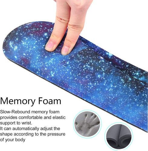 Wrist Rest for Computer Keyboard and Mouse Pad Support, Ergonomic Memory Foam Set for Typing Relief