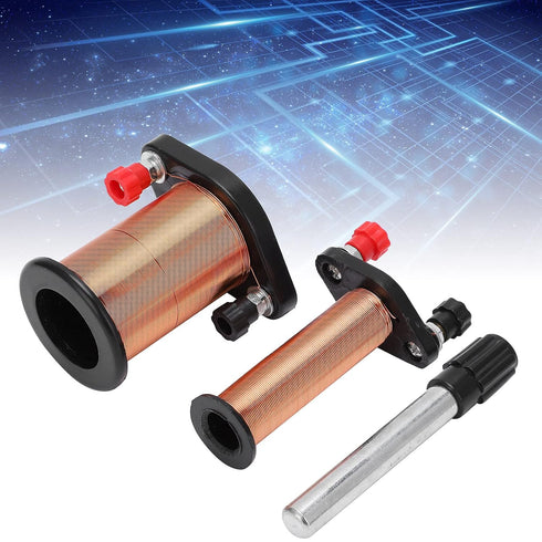Electromagnetic Induction Coil, Induction Coil Electromagnet Kit, Demonstration Teaching with Primary Secondary Cylindrical Iron Core Physics Transformer Studying for Laboratory Lenz's Law