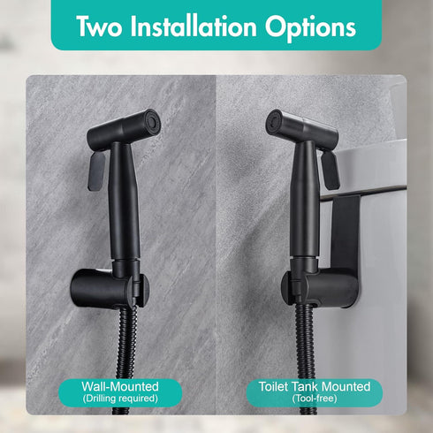 2 Pack Set BARROCK Handheld Bidet Sprayer for Toilet, Stainless Steel Metal Made Baby Cloth Diaper Spraying Kit