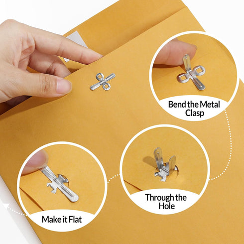 SUNEE 10x13 Clasp Envelopes 100 Count - Brown Kraft Envelopes with Clasp Closure for Home, Office, Business