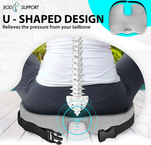 Tailbone Seat Cushion with Straps - Seat Cushions for Office Chairs, Car Seat Cushion for Pain Relief Cushion Design