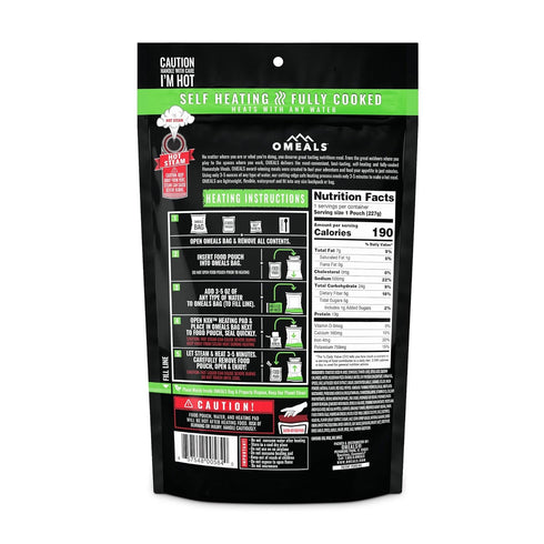 OMEALS Pasta Fagioli-Vegetarian-MRE-Extended Shelf Life-Fully Cooked w/Heater-Perfect for Outdoor Enthusiasts