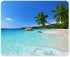 Auhoahsil Square Beach Style Mouse Pad, Anti-Slip Rubber, Stitched Edges, Cute Coconut Trees Design