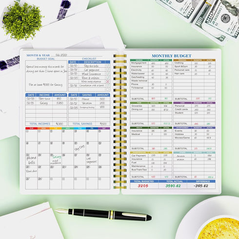 Planner/Account Anytimem,A5(8.6x5.9 inchs),100gsm Budget Planner - Monthly Finance Organizer with Expense Tracker