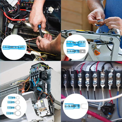Kuject 450PCS Heat Shrink Wire Connectors, Waterproof Electrical Wire Terminals Kit for Automotive & Marine Use