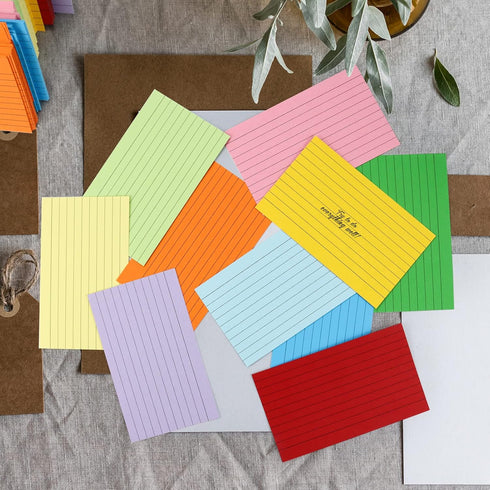 Rcybeo 1200 3 5 10 Pieces Index Cards Ruled x Color Index Cards Bulk, Flash Cards, Study Cards, Note Cards for Learning