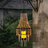 SUNNYPARK 28 Hanging Candle Lantern Outdoor, Battery Operated Modern Clear Acrylic Crystal Chandeliers with Flickering