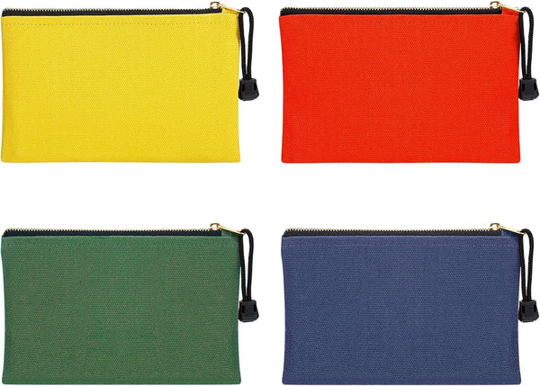 ANPHSIN 4 Pack Canvas Tool Bags, Heavy Duty Zipper Pouch Set for Small Tools Storage