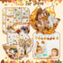 CY2SIDE Fall for Jesus Bulletin Board - 109PCS, Fall Maple Leaves Love Tree Set with Watercolor Cross Cutouts