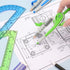 ZZTX Set 180-Degree 3 Compass and Protractor for Geometry, Protractor and Compass for Students, Math Drawing Tools