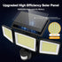 302 3000LM, IP65 3 270 3 UME Solar Outdoor Lights LED Waterproof Motion Sensor Outdoor Lights, Heads Solar Security