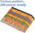 Kolewo4ever 200 Pieces Building Block Wood Pencils Colorful Round Pencils with Top Erasers Kids Birthday Goody Bag Bulk Filler for Exams School Office Sketching Learning Activities (200)