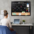 Board2by Monthly Chalkboard Calendar & Cork Board Combo, 18" x 24" Magnetic Board with Hanging Wood Frame