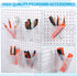 Uiifan 18 Set Pegboard Cups Kit, Plastic Pegboard Bins with Hooks and Label Stickers for DIY Tools Craft Storage