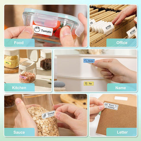Label Maker Machine with Tape, P21 Portable Bluetooth Label Printer, Wireless Mini Label Makers for Organizing Storage