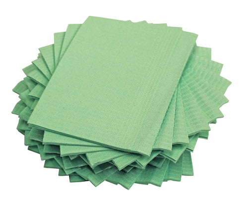 Adenna Dental Bibs/Lap Cloths BIB743G - Disposable, Green, Case of 500