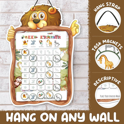 N&G NEW GENERATION LLC 35 Potty Training Chart for Toddlers Boys and Girls, Safari Potty Training Sticker Chart