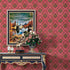 Y9151 Luxury Damask Wallpaper Peel and Stick 17.7in x 9.8ft Red Self Adhesive Removable Contact Paper Damask Furniture Decor Paper Vinyl Film Home Decoration by JZHOME