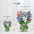 6 Inch 3D Freshcut Paper Pop Up Cards, Mini Lilies & Lupines, Mini Sized Forever Flower Bouquet Popup Greeting Cards