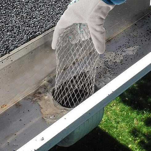 DEAYOU 12 Pack Gutter Guard Strainer, Rustproof Downspout Rain Protector for Leaf Debris Blockage