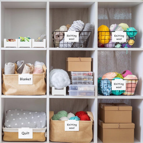 80 Set 76 4 Chinco Pcs Basket Label Clips Include Removable Kitchen Clip Label Holder PVC Storage Bin with Chalk
