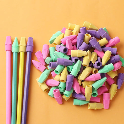Mr. Pen Pencil Erasers Toppers, 500 Pack, Vibrant Colors, Pencil Top Erasers, Eraser Caps