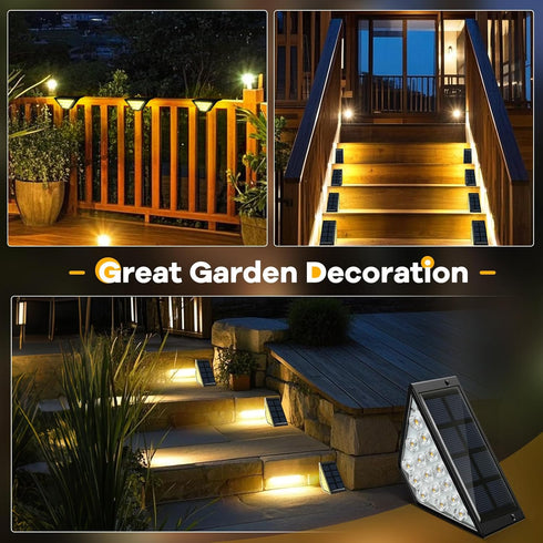 BKBB PPBB (8, Solar Step Lights for Outside, Solar Stair Lights Outdoor Waterproof, Deck Step Lights for Fence, Patio