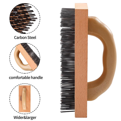 12X8 Wires,1PCS Wire Brush with Handle, Large Wire Brush for Cleaning Rust Removal Hotels Grills Welding Slags Rows
