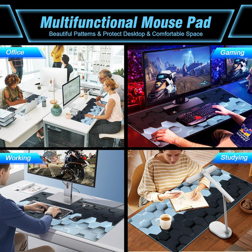 Gaming Mousepad - 3D Stereoscopic Vision Extra Large Mouse Pad 35.4"x15.7" for Smooth Control Performance