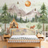 63x89.8inch 3D AM AMAONM Large Watercolor Mountain Landscape and Forest Pine Tree Wallpaper Peel and Stick Animals Wall