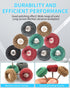 Rocaris 50 Pcs Abrasive Buffing Wheels, 1 inch for Rotary Tools, 120Grit to 600Grit