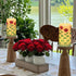 6 3D Decor((2Pcs, D3H6.5) Eldnacele Rose Flameless Candles with Hour Timer, Battery Operated Hand Painted Wick