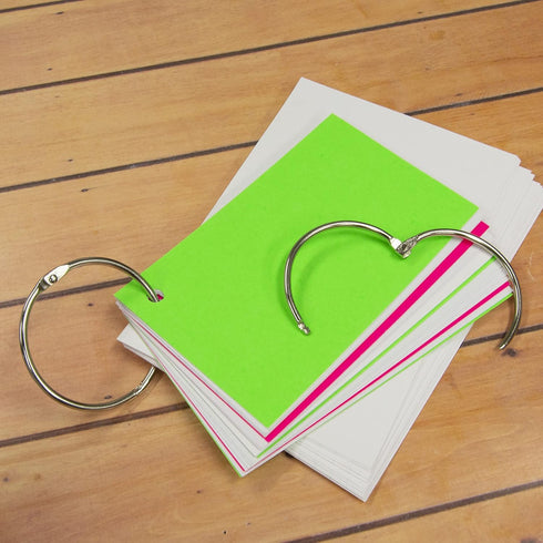 BAZIC Loose Leaf Binder Ring 2", Nickel Plated Steel Metal Ring for Flash Cards, 6/Pack