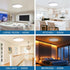 Dimmable 24W 2400LM, 12Inch, 2000K 3000K-6500K, 1 Pack LED Flush Mount Ceiling Light Fixture with Remote Control, Warm