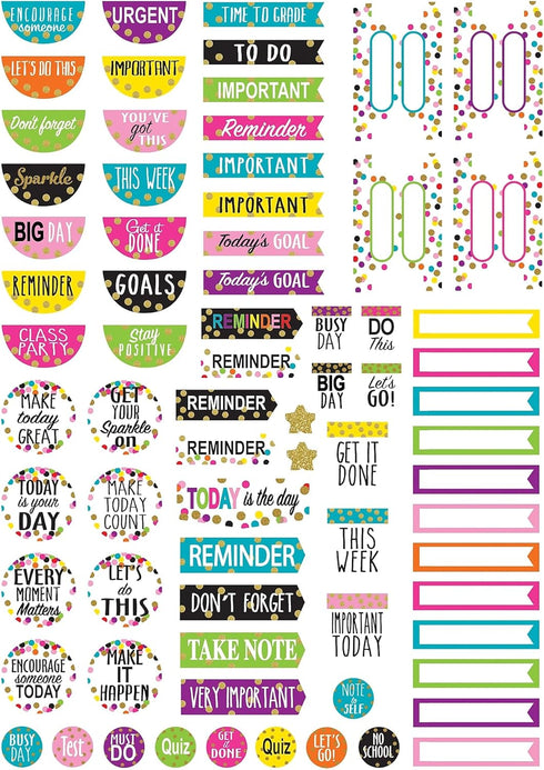 Teacher Created Resources 2152 Lesson Planner - Multi - 8-1/2-Inch x 11-Inch with Stickers, Confetti