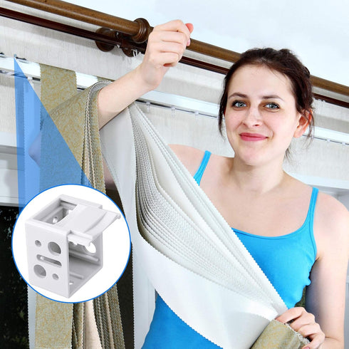 Jetec 8 Pieces 1 Inch White Blind Brackets, Profile Box Mounting Bracket for Window Blinds Headrail