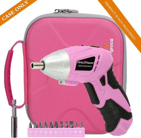 Aproca Hard Travel Storage Case for Hi-Spec 27pc 3.6V Pink USB Cordless Power Electric Screwdriver Set