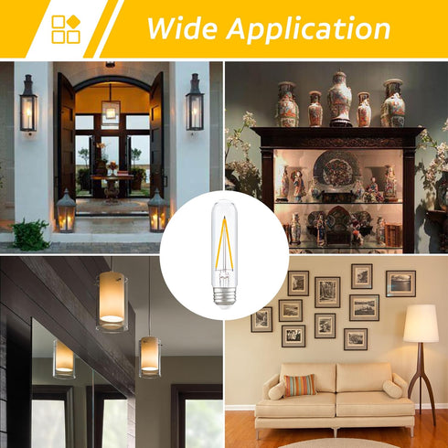 Dimmable E26 T30 T10 Bulb Bulb 4W(40W Bulbs Sconces,AC120V 2700K 400LM 90,Pack 4 LED Long Tube Light Equivalent) ,Type