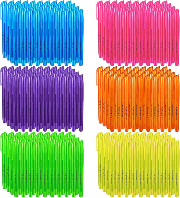 BESARME 240 Pack Highlighters, Assorted Colors, Bulk 6 Colors Fluorescent Markers for Home, School, and Office Use