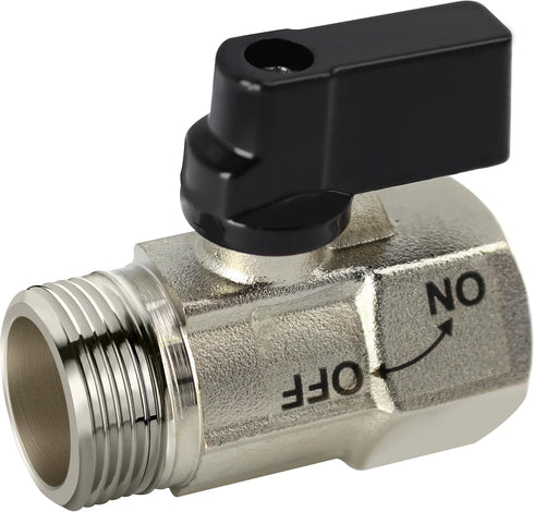 YOO.MEE Shut-Off Brass Ball Valve - 1/2'' Standard Connections with Polished Chrome Finish
