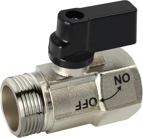 YOO.MEE Shut-Off Brass Ball Valve - 1/2'' Standard Connections with Polished Chrome Finish